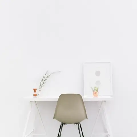 Minimal Desk, White, from the sample home office board.