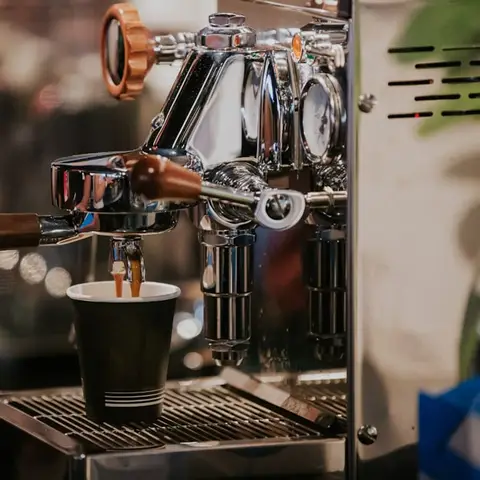 Dual Boiler Machine, from the sample espresso setup board.